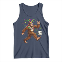 Funny Mardi Gras Bigfoot Playing Soccer Tank Top Football Fan Gift