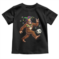 Funny Mardi Gras Bigfoot Playing Soccer Toddler T Shirt Football Fan Gift