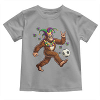 Funny Mardi Gras Bigfoot Playing Soccer Toddler T Shirt Football Fan Gift