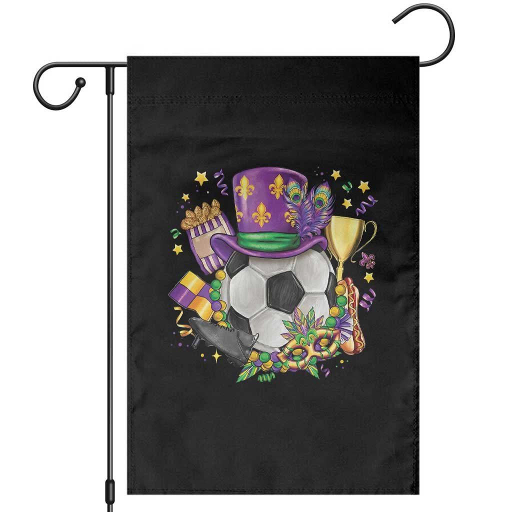 Mardi Gras Soccer Ball Garden Flag Funny Soccer Player Gift