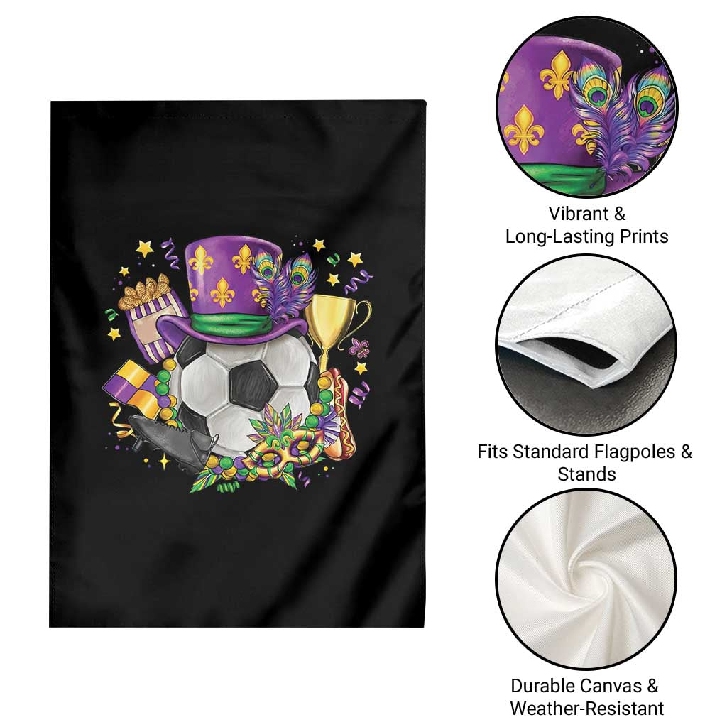 Mardi Gras Soccer Ball Garden Flag Funny Soccer Player Gift