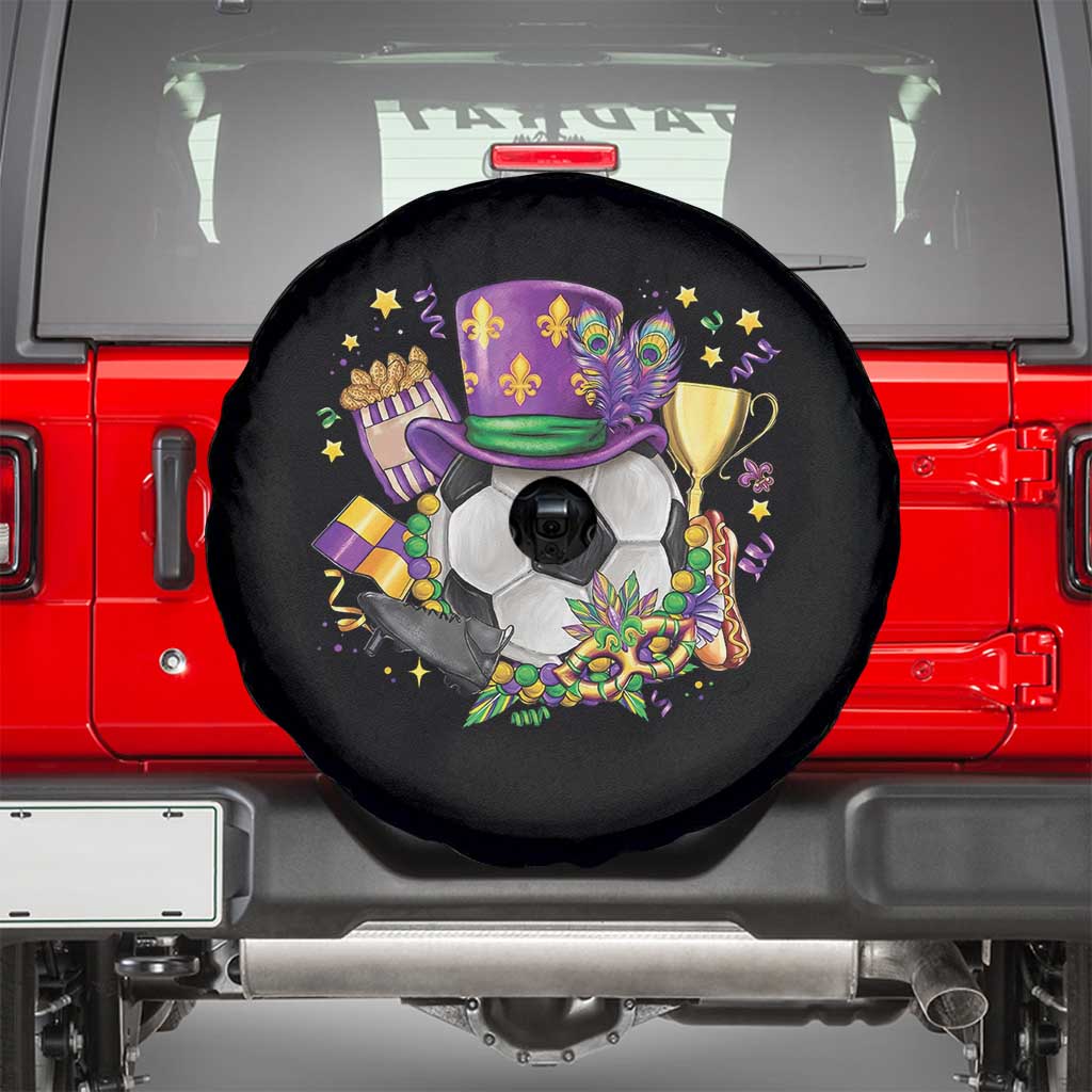 Mardi Gras Soccer Ball Spare Tire Cover Funny Soccer Player Gift
