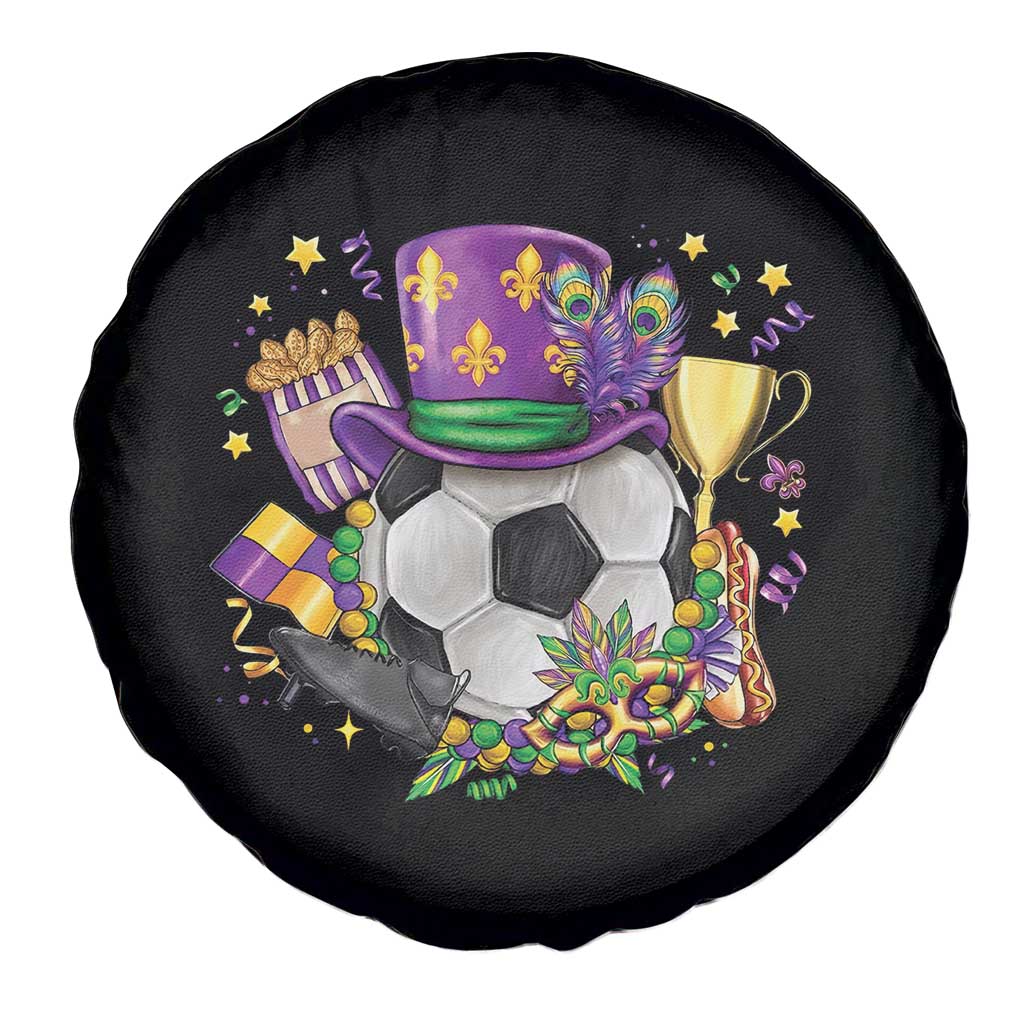 Mardi Gras Soccer Ball Spare Tire Cover Funny Soccer Player Gift