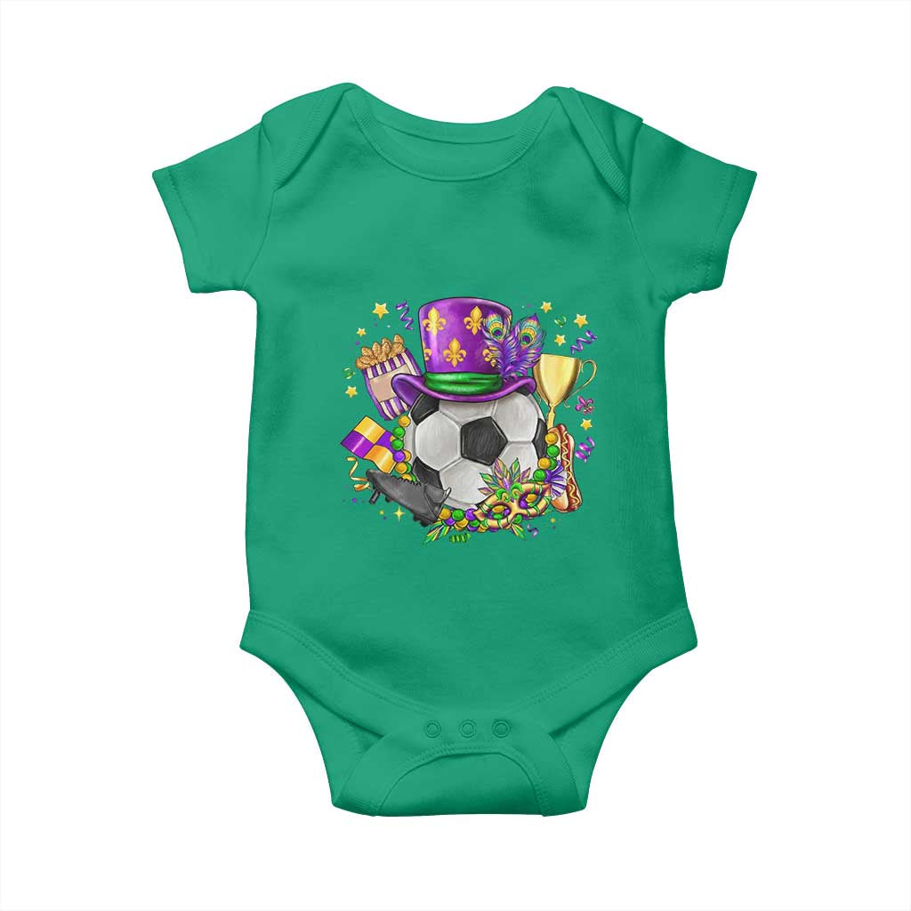 Mardi Gras Soccer Ball Baby Onesie Funny Soccer Player Gift