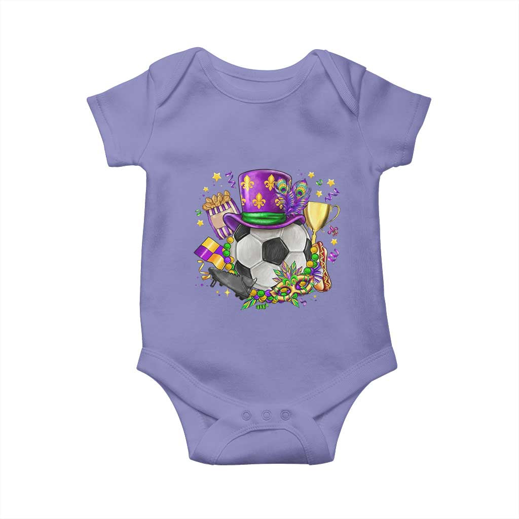 Mardi Gras Soccer Ball Baby Onesie Funny Soccer Player Gift