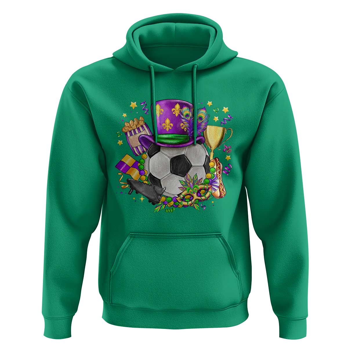 Mardi Gras Soccer Ball Hoodie Funny Soccer Player Gift