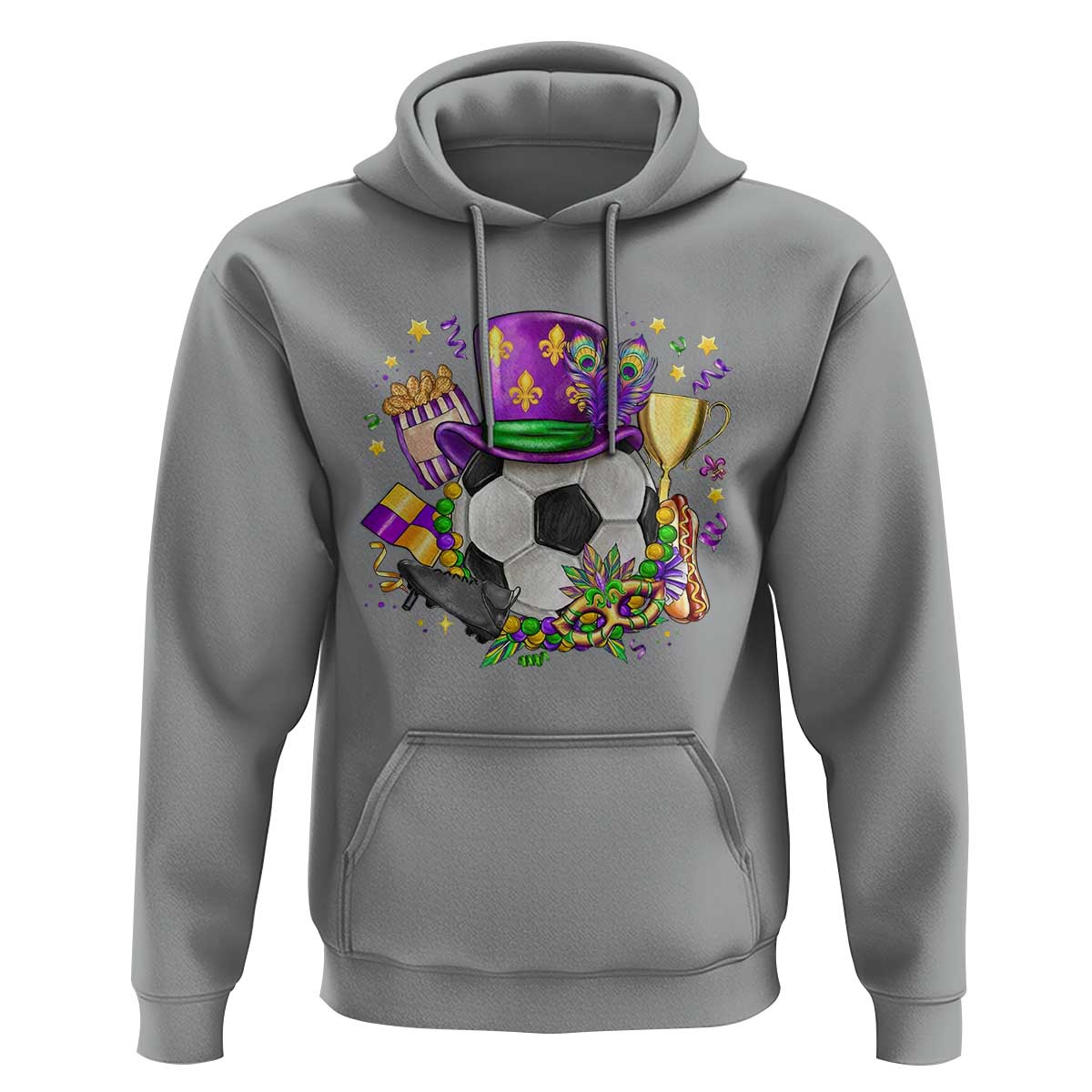 Mardi Gras Soccer Ball Hoodie Funny Soccer Player Gift