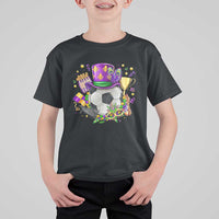Mardi Gras Soccer Ball T Shirt For Kid Funny Soccer Player Gift