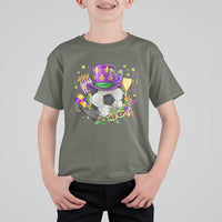Mardi Gras Soccer Ball T Shirt For Kid Funny Soccer Player Gift