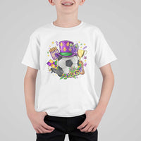 Mardi Gras Soccer Ball T Shirt For Kid Funny Soccer Player Gift