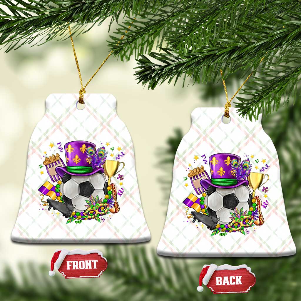 Mardi Gras Soccer Ball Ceramic Ornament Funny Soccer Player Gift