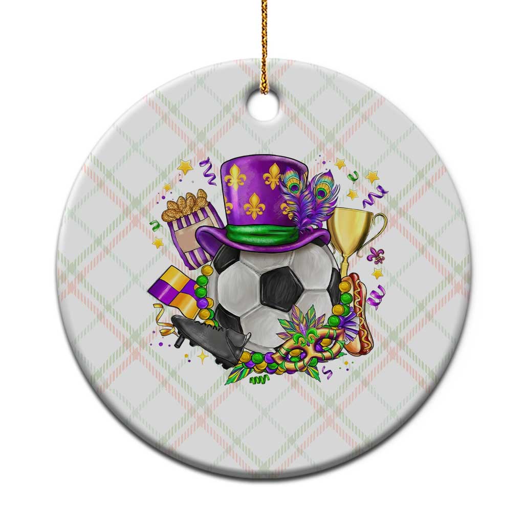 Mardi Gras Soccer Ball Ceramic Ornament Funny Soccer Player Gift