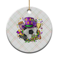 Mardi Gras Soccer Ball Ceramic Ornament Funny Soccer Player Gift