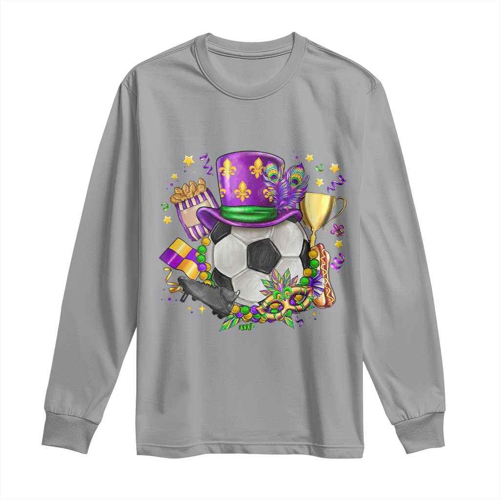 Mardi Gras Soccer Ball Long Sleeve Shirt Funny Soccer Player Gift