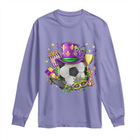 Mardi Gras Soccer Ball Long Sleeve Shirt Funny Soccer Player Gift