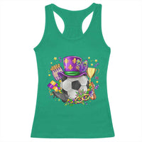 Mardi Gras Soccer Ball Racerback Tank Top Funny Soccer Player Gift