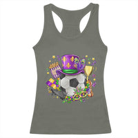 Mardi Gras Soccer Ball Racerback Tank Top Funny Soccer Player Gift