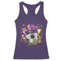 Mardi Gras Soccer Ball Racerback Tank Top Funny Soccer Player Gift