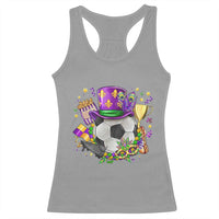 Mardi Gras Soccer Ball Racerback Tank Top Funny Soccer Player Gift