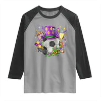Mardi Gras Soccer Ball Raglan Shirt Funny Soccer Player Gift