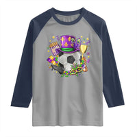 Mardi Gras Soccer Ball Raglan Shirt Funny Soccer Player Gift