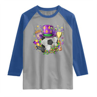 Mardi Gras Soccer Ball Raglan Shirt Funny Soccer Player Gift