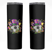 Mardi Gras Soccer Ball Skinny Tumbler Funny Soccer Player Gift
