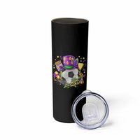 Mardi Gras Soccer Ball Skinny Tumbler Funny Soccer Player Gift