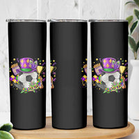 Mardi Gras Soccer Ball Skinny Tumbler Funny Soccer Player Gift