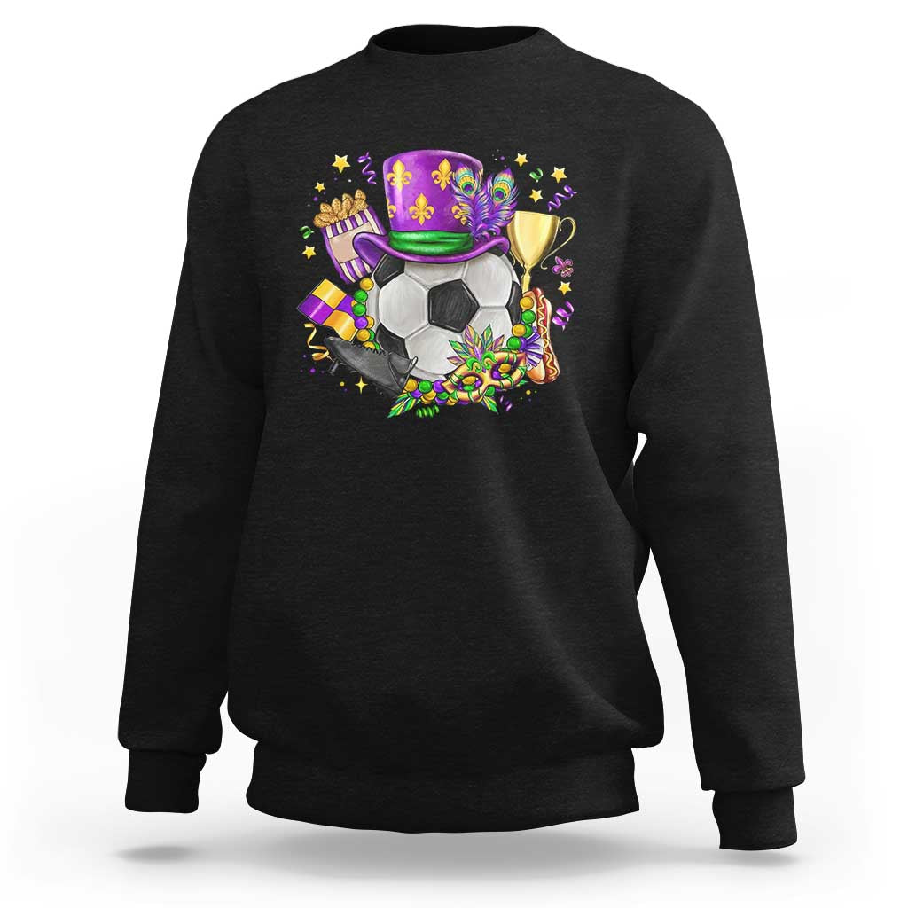 Mardi Gras Soccer Ball Sweatshirt Funny Soccer Player Gift