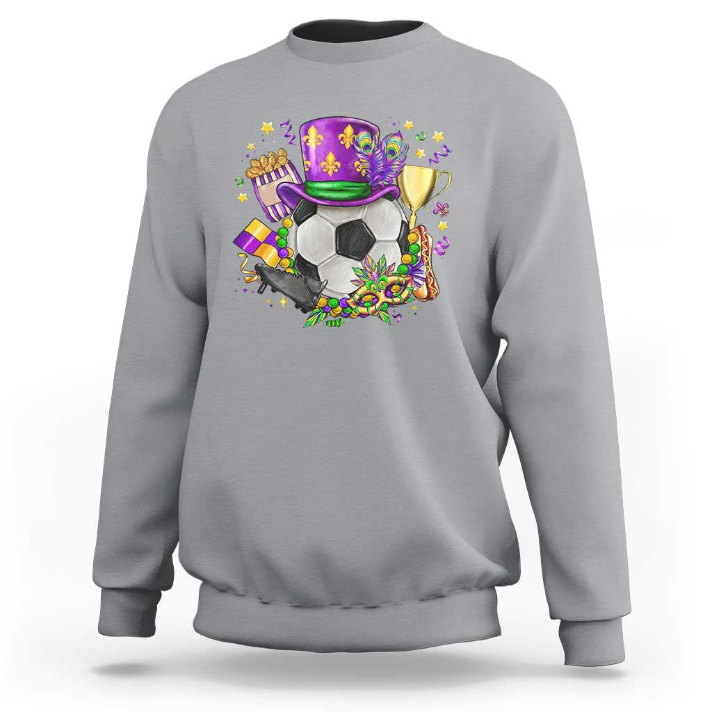 Mardi Gras Soccer Ball Sweatshirt Funny Soccer Player Gift