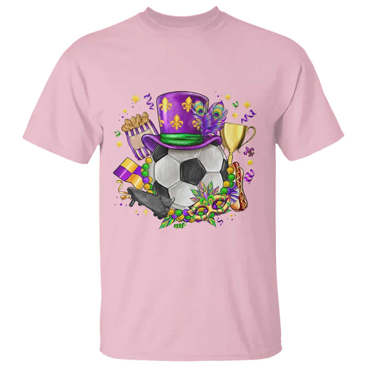 Mardi Gras Soccer Ball T Shirt Funny Soccer Player Gift