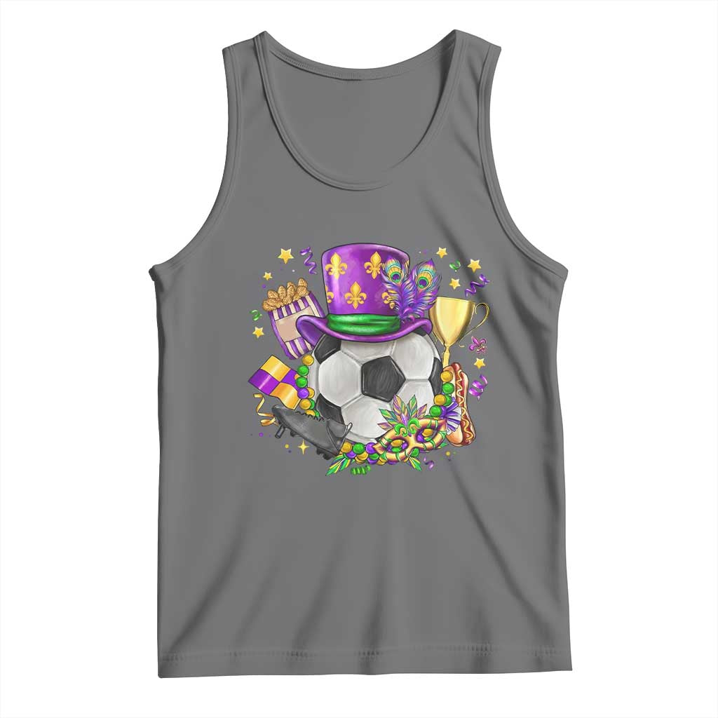 Mardi Gras Soccer Ball Tank Top Funny Soccer Player Gift
