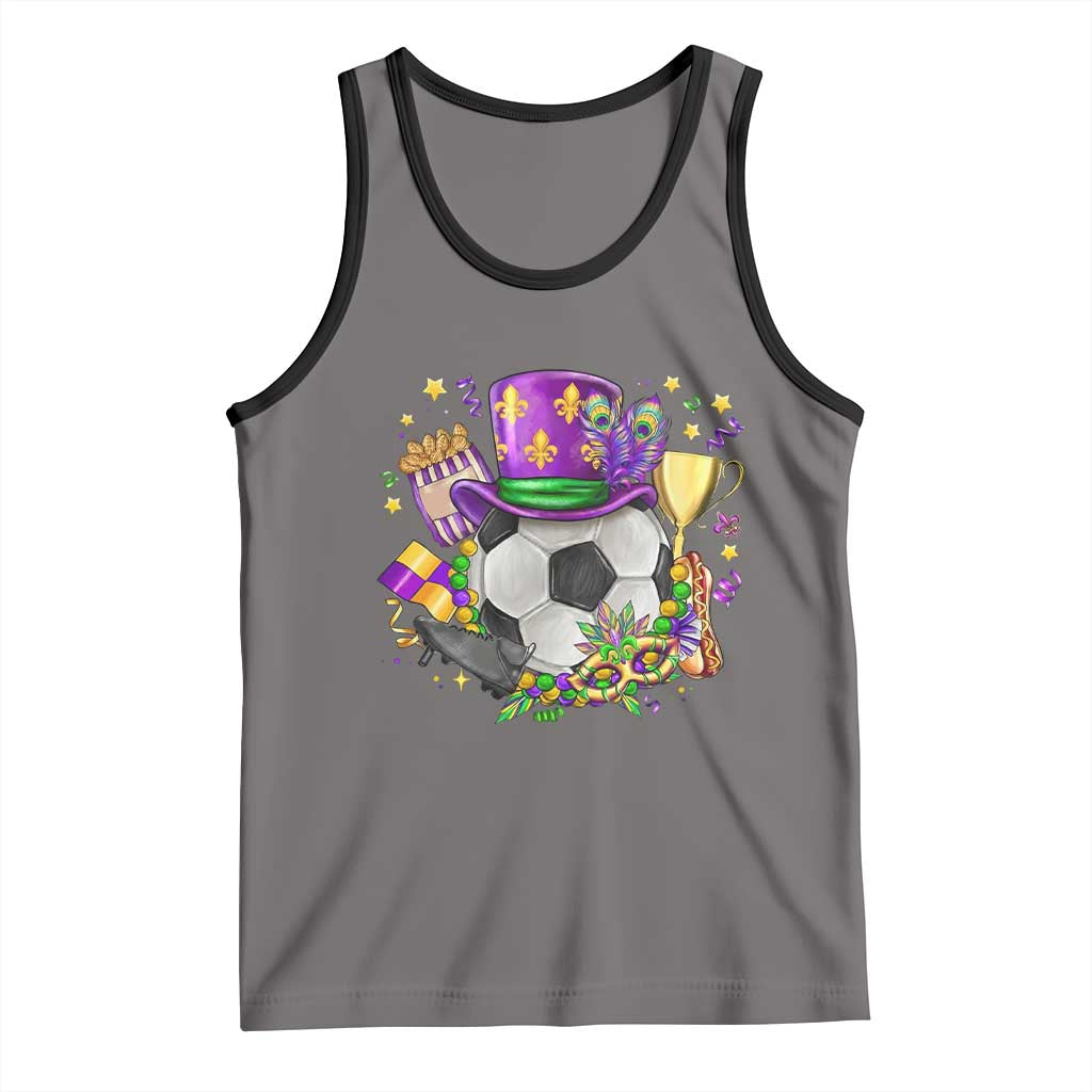 Mardi Gras Soccer Ball Tank Top Funny Soccer Player Gift