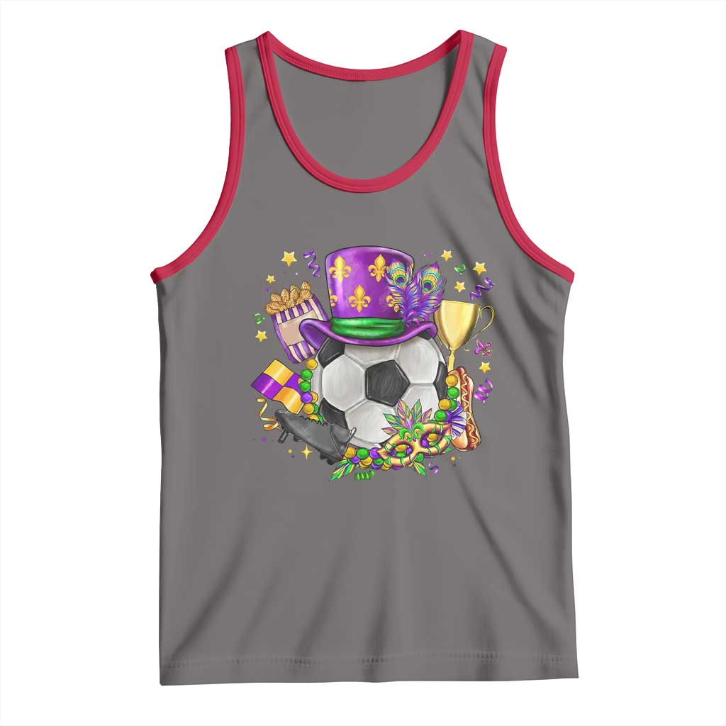 Mardi Gras Soccer Ball Tank Top Funny Soccer Player Gift