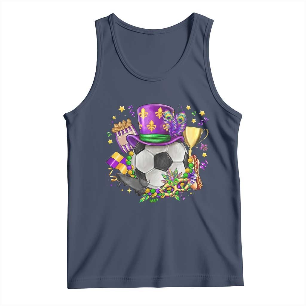 Mardi Gras Soccer Ball Tank Top Funny Soccer Player Gift