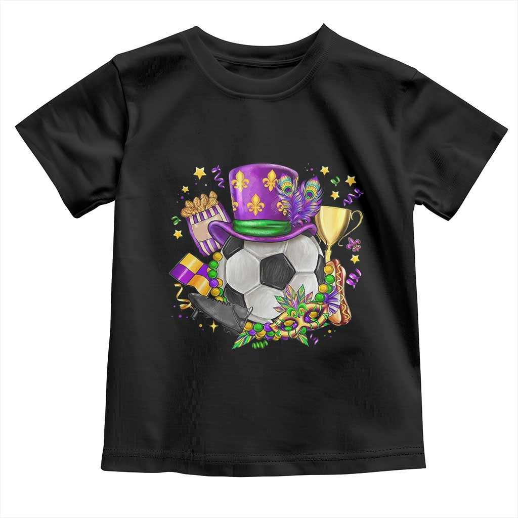 Mardi Gras Soccer Ball Toddler T Shirt Funny Soccer Player Gift