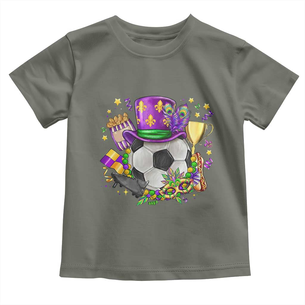 Mardi Gras Soccer Ball Toddler T Shirt Funny Soccer Player Gift