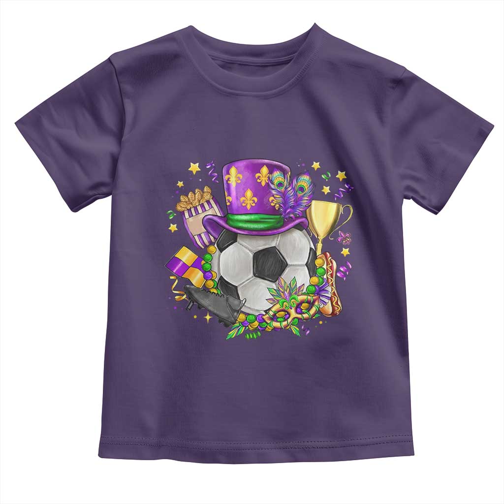 Mardi Gras Soccer Ball Toddler T Shirt Funny Soccer Player Gift