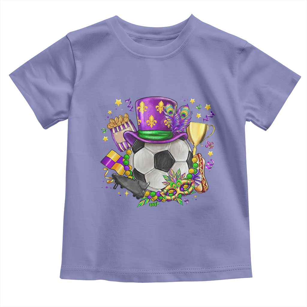 Mardi Gras Soccer Ball Toddler T Shirt Funny Soccer Player Gift
