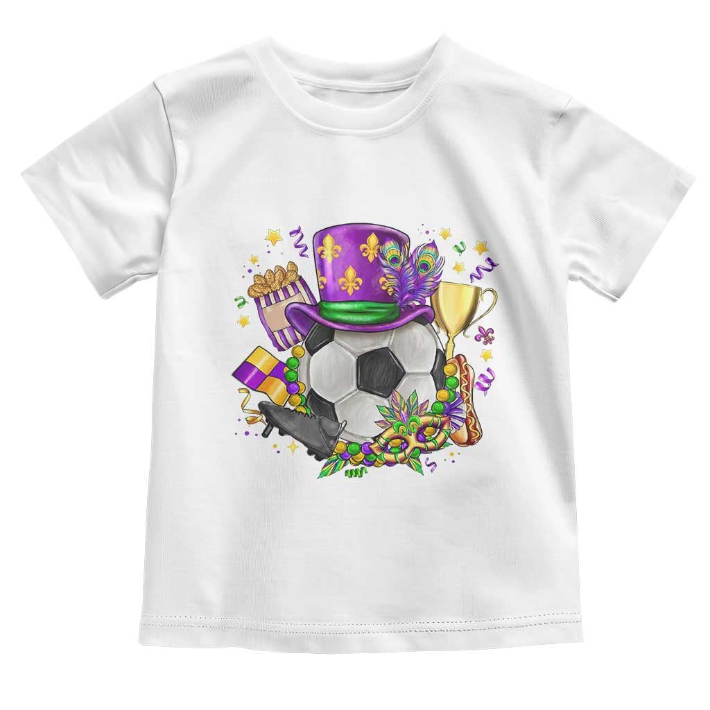 Mardi Gras Soccer Ball Toddler T Shirt Funny Soccer Player Gift