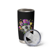 Mardi Gras Soccer Ball Tumbler Cup Funny Soccer Player Gift