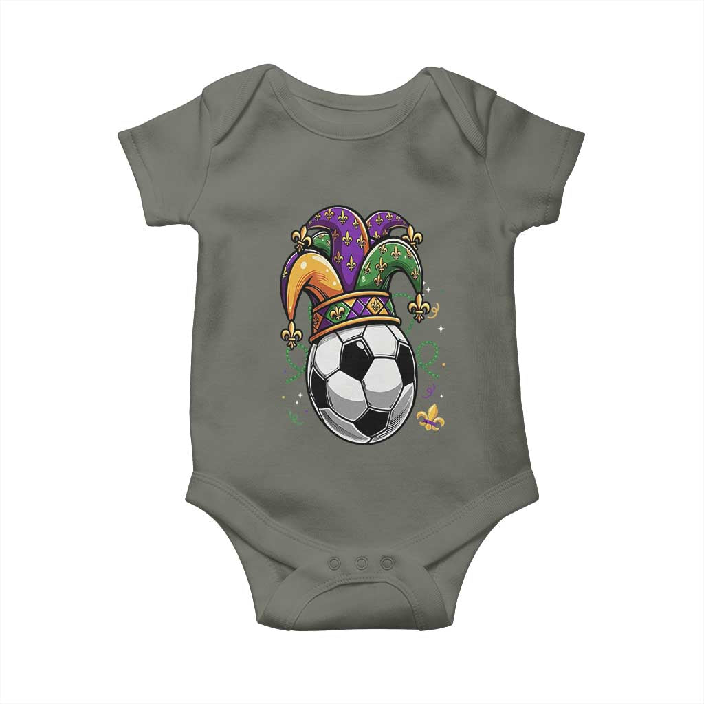 Mardi Gras Soccer Ball Baby Onesie Funny Louisiana Carnival Sports Gift