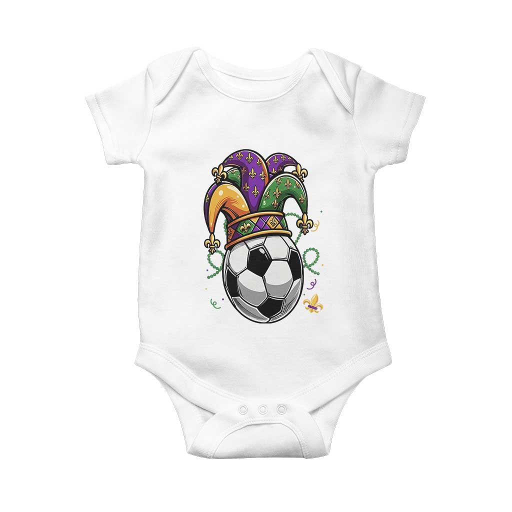 Mardi Gras Soccer Ball Baby Onesie Funny Louisiana Carnival Sports Gift