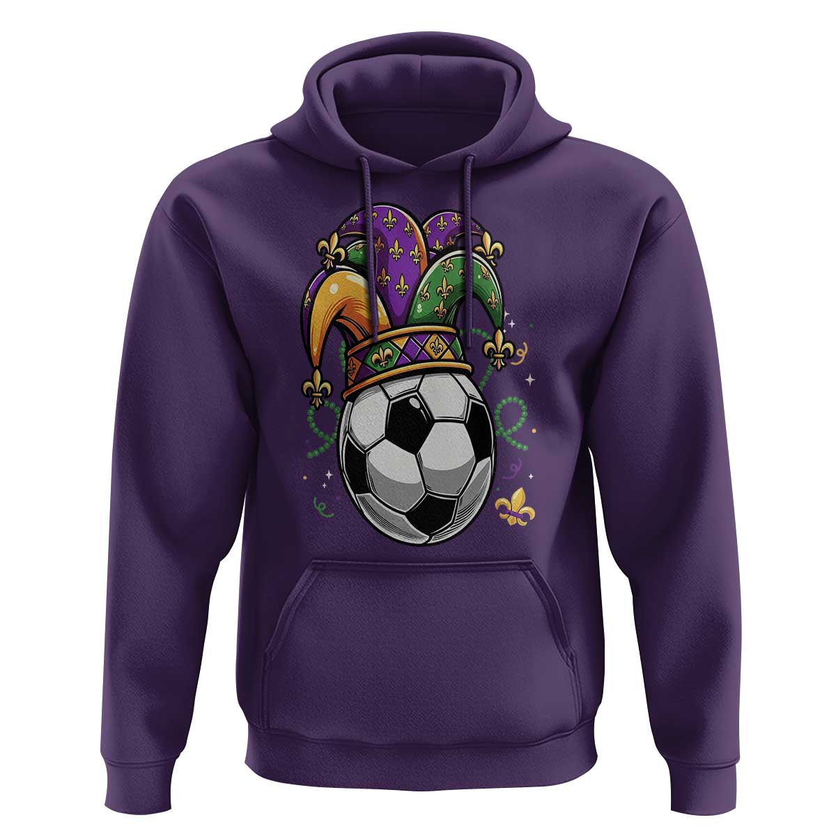 Mardi Gras Soccer Ball Hoodie Funny Louisiana Carnival Sports Gift
