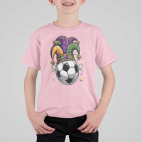 Mardi Gras Soccer Ball T Shirt For Kid Funny Louisiana Carnival Sports Gift