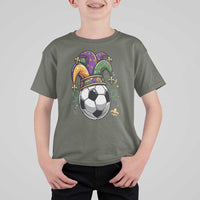 Mardi Gras Soccer Ball T Shirt For Kid Funny Louisiana Carnival Sports Gift