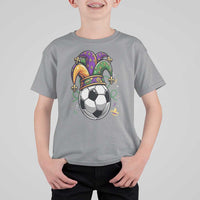 Mardi Gras Soccer Ball T Shirt For Kid Funny Louisiana Carnival Sports Gift