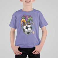 Mardi Gras Soccer Ball T Shirt For Kid Funny Louisiana Carnival Sports Gift