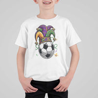 Mardi Gras Soccer Ball T Shirt For Kid Funny Louisiana Carnival Sports Gift